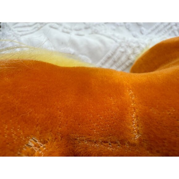 VNTG BURNT ORANGE VELVETINE STUFFED HORSE YELLOW MAIN W/ RED BOW R DANKIN - Picture 13 of 14
